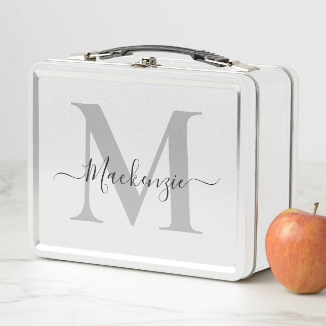Personalise Monogram Initial Name Metal Lunch Box (In Situ)