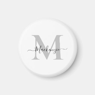 Personalise Monogram Initial Name Round Magnet