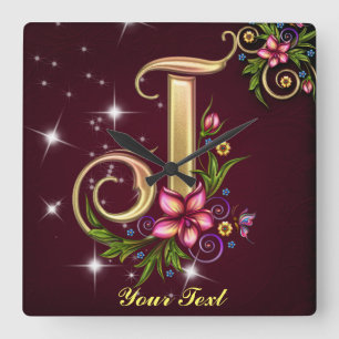 Personalise Monogram J Wall Clock