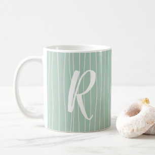 Personalise Monogram Mugs Modern Bamboo Print