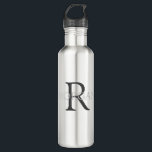 Personalise Monogram & Name, Black & Grey Text 710 Ml Water Bottle<br><div class="desc">Personalise your Monogram and Name In Black and Grey Text. This simple Classic Design can also be used to promote your Company Name.</div>