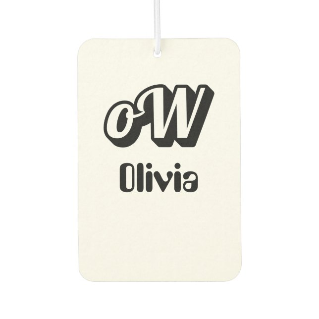 Personalise Monogram Name  Car Air Freshener (Front)
