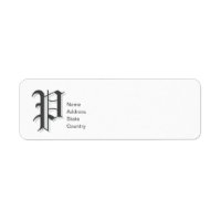 Personalise Monogram P Return Address Label