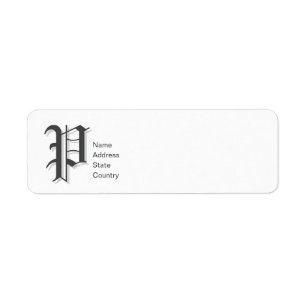 Personalise  Monogram P Return Address Label