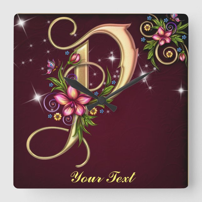 Personalise Monogram P Wall Clock (Front)