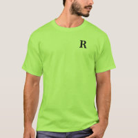 Personalise Monogram R Lime T-Shirt