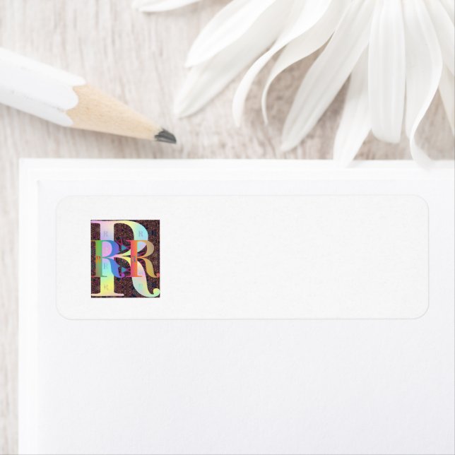 Personalise Monogram R Return Address Label (Insitu)
