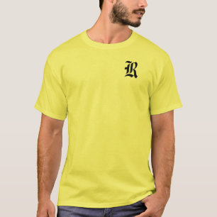 Personalise Monogram R Yellow T-Shirt