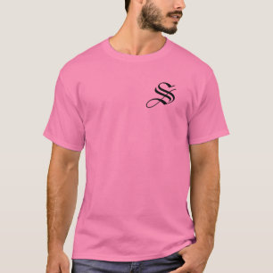 Personalise Monogram S Pink T-Shirt
