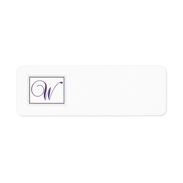 Personalise Monogram W Return Address Label (Front)