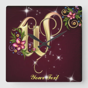 Personalise Monogram W Wall Clock