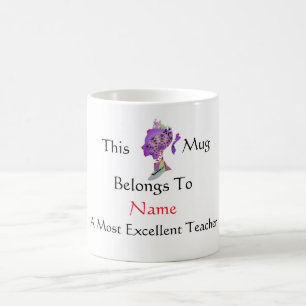 Personalise Most Excellent Teacher Princess  Coffee Mug