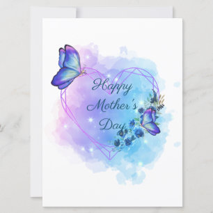 Personalise Mother's day Floral Butterfly Card