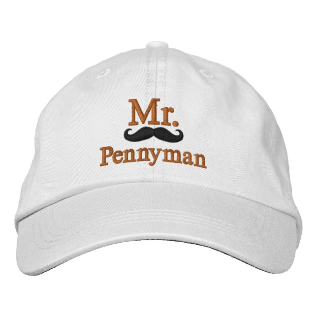 Personalise Mr & Mrs Embroidery Embroidered Cap (Front)