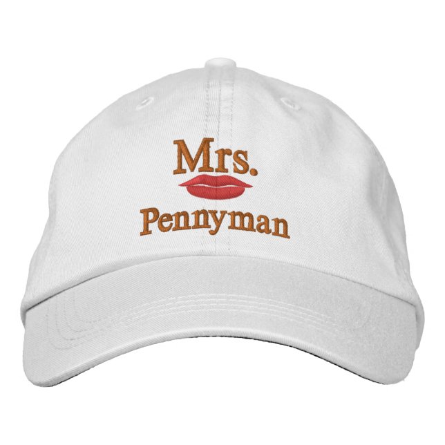 Personalise Mr & Mrs Embroidery Embroidered Cap (Front)