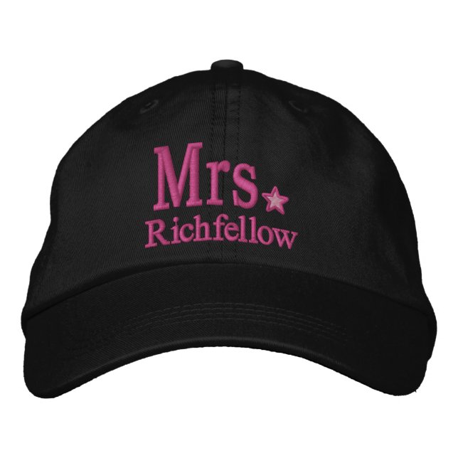 Personalise Mr & Mrs Embroidery Embroidered Cap (Front)