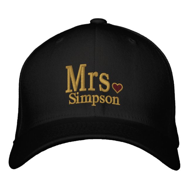 Personalise Mr & Mrs Embroidery Embroidered Cap (Front)