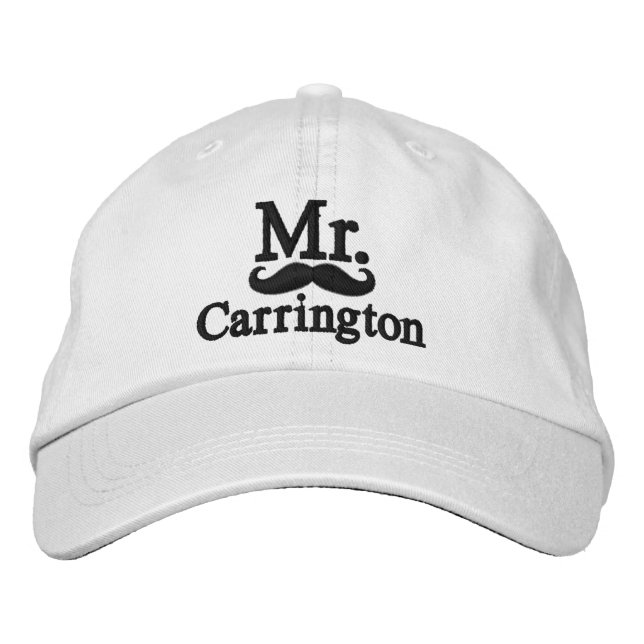 Personalise Mr & Mrs Embroidery Embroidered Cap (Front)