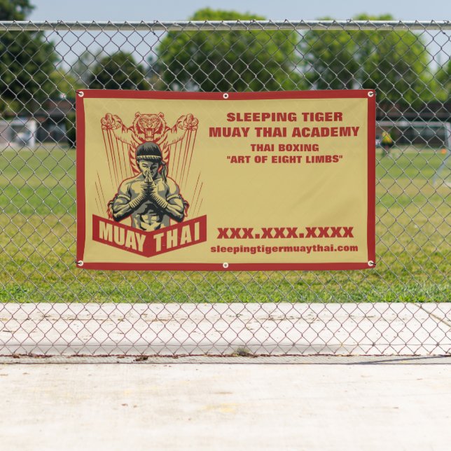 Personalise Muay Thai Martial Arts School Large Banner (Insitu)