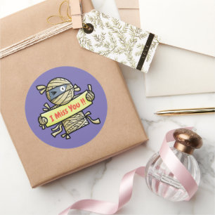 Personalise Mummy Miss You Round Sticker