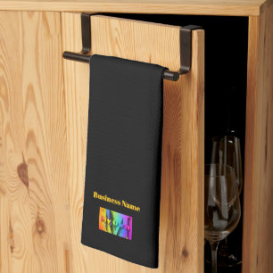 Personalise My Own Cafe Coffee Shop Black  Tea Towel