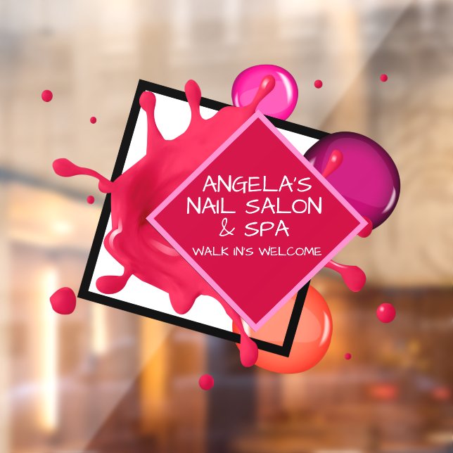 Personalise Nail Salon Spa Shop Front  Window Cling (Sheet 2)