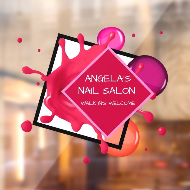 Personalise Nail Salon Spa Shop Front Window Cling (Sheet 2)
