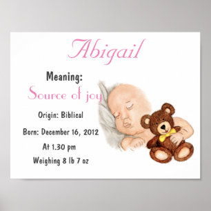 Personalise Name Abigail meaning keepsake Poster