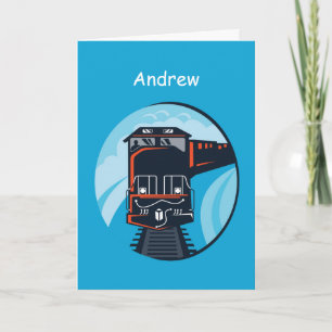 Personalise Name, Age 7th Birthday Train Card