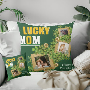 Personalise Name And Photo St. Patrick's Day Green Cushion