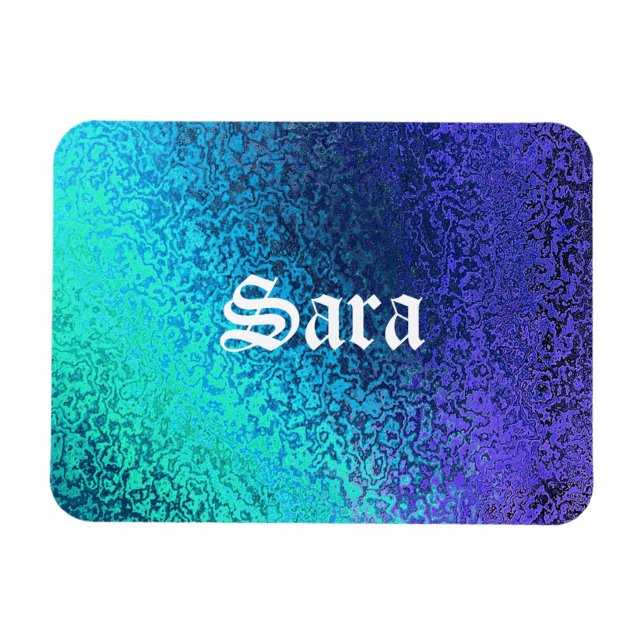 Personalise Name and Shades in Blue Premium Magnet (Horizontal)