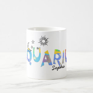 Personalise Name-AQUARIUS Birthday Zodiac Mug