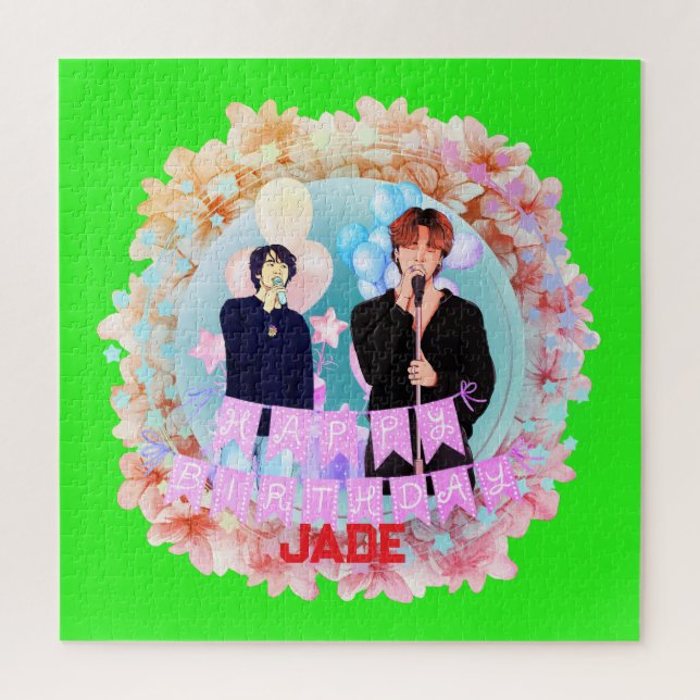 Personalise name Birthday  Jigsaw Puzzle (Vertical)