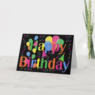 Personalise Name Birthday Party Celebration Art Card