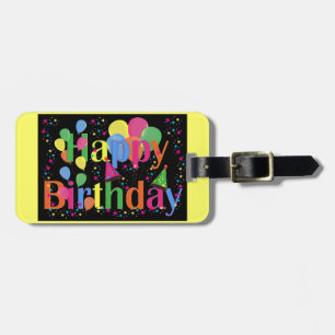 Personalise Name Birthday Party Celebration Art Luggage Tag