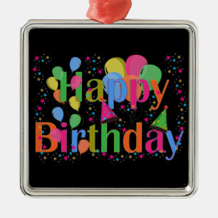 Personalise Name Birthday Party Celebration Art Metal Tree Decoration