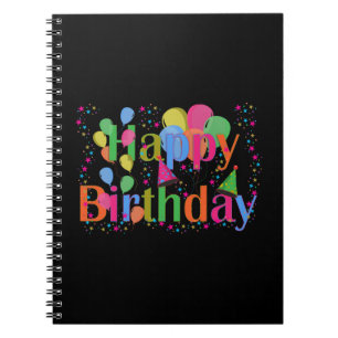 Personalise Name Birthday Party Celebration Art Notebook