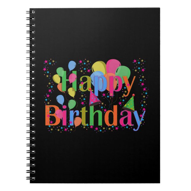 Personalise Name Birthday Party Celebration Art Notebook (Front)