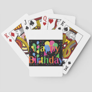Personalise Name Birthday Party Celebration Art Playing Cards