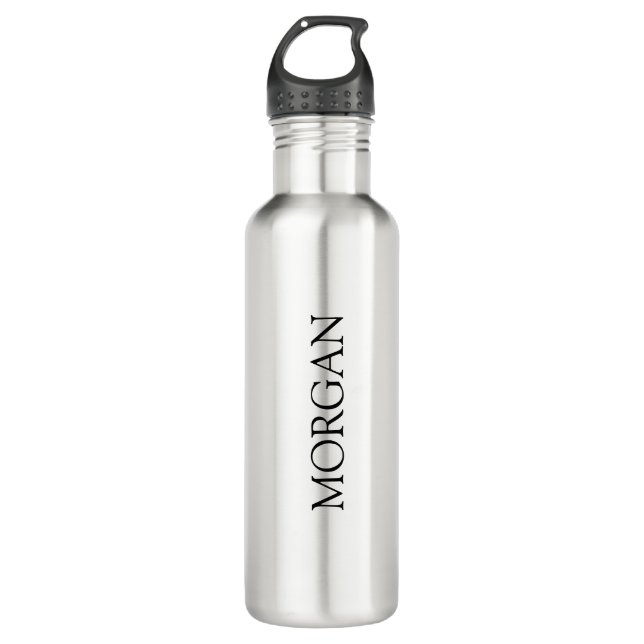 Personalise Name, Black Text, Vertical 710 Ml Water Bottle (Front)
