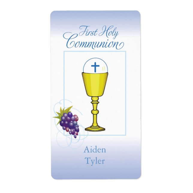 Personalise Name Boy First Communion Chalice, Host (Front)