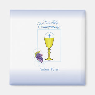 Personalise Name Boy First Communion Chalice, Host Magnet
