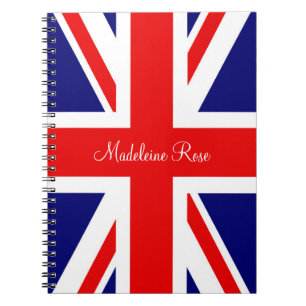 Personalise Name British National Flag Notebook