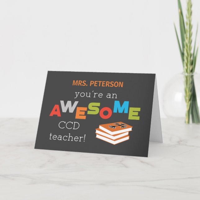 Personalise Name CCD Teacher Appreciation Day Card (Front)