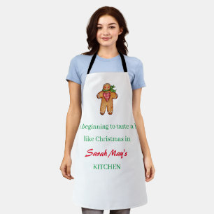Personalise Name Christmas Kitchen Apron
