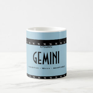 Personalise Name-Colour GEMINI Birthday Zodiac Coffee Mug
