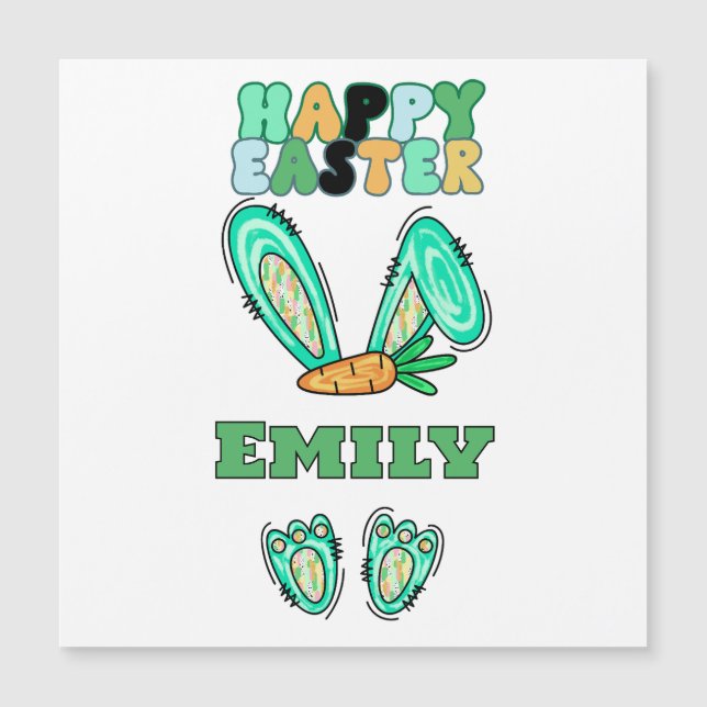 Personalise Name Cute Easter Bunny (Front)