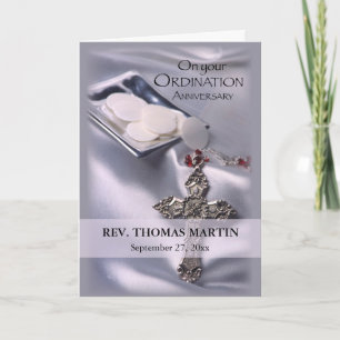 Personalise Name, Date, 25th Ordination Anniversar Card