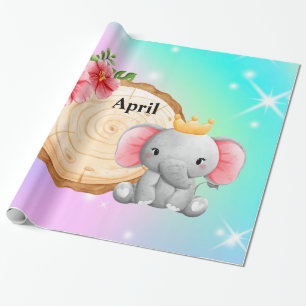 Personalise Name Elephant poster! Wrapping Paper