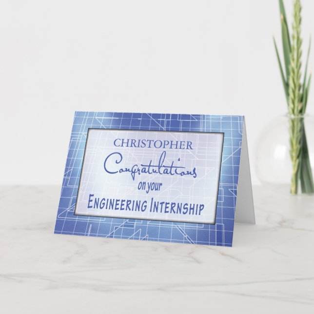 Personalise Name Engineering Graduation Congratula Card (Front)